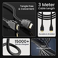 Ambrane AHDMS30G HDMI Cable (Black)