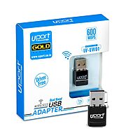 uPort Dual Band WiFi Adapter – Enjoy lightning-fast 600Mbps speed with this compact adapter. Perfect for streaming, gaming, and browsing. Easy setup and compatible with various devices.