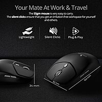 Coconut WM27 Jade Wireless Optical Mouse – Bluetooth & 2.4GHz Wireless | 1600 DPI | Ergonomic Design | Home & Office Use | Black | 1 Year Warranty