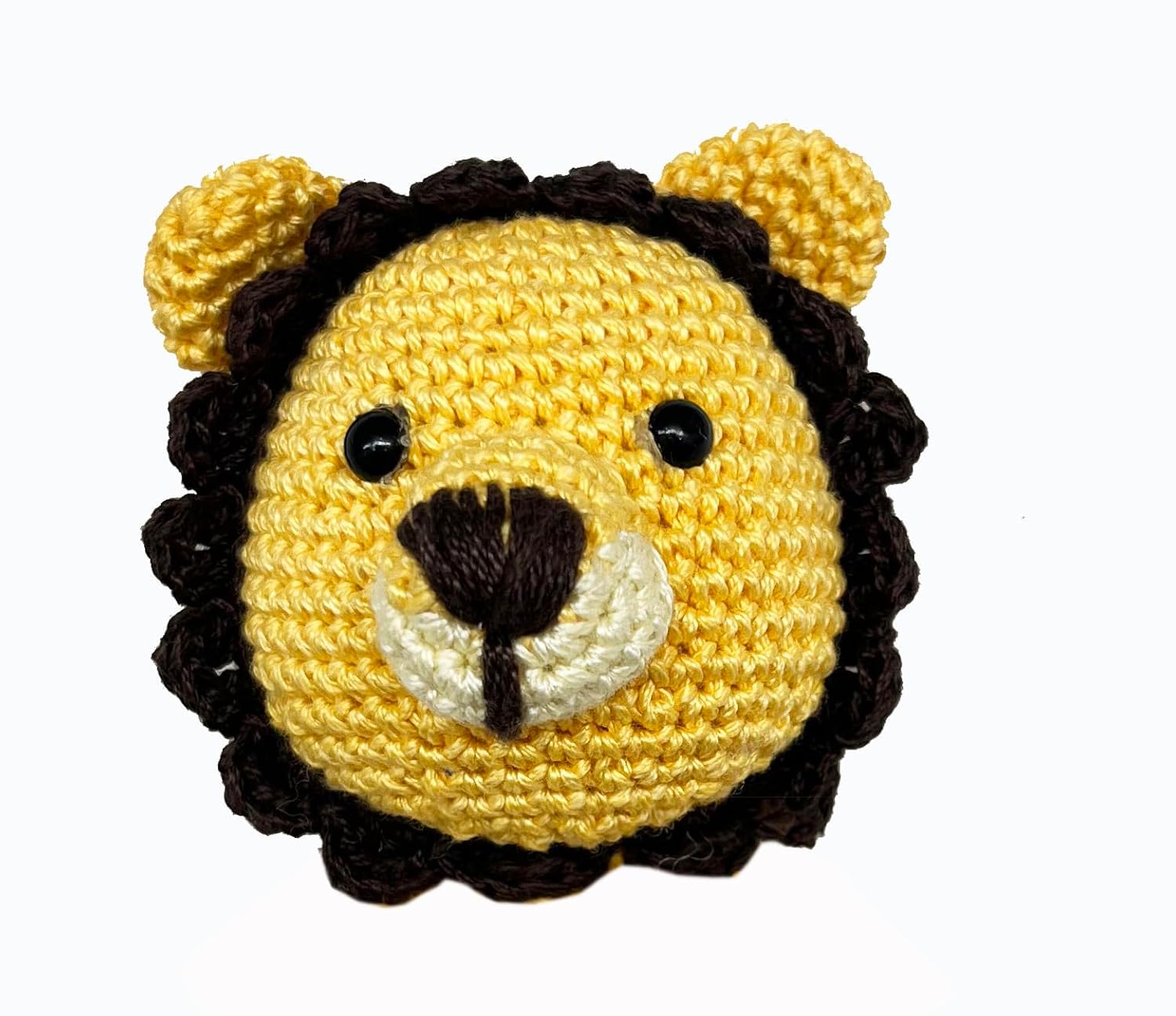 Leo the Lion – Wooden Crochet Baby Rattle