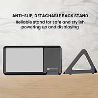 Portronics Freedom 5 15W Wireless Charger & Photo Frame – iPhone 12+ | Black