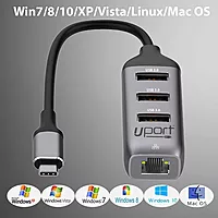 uPort 2-in-1 USB 3.0 Hub – Connect up to 4 devices with USB & Type-C ports. Fast data transfer, compact design, perfect for laptops and desktops. Enhance your connectivity effortlessly!