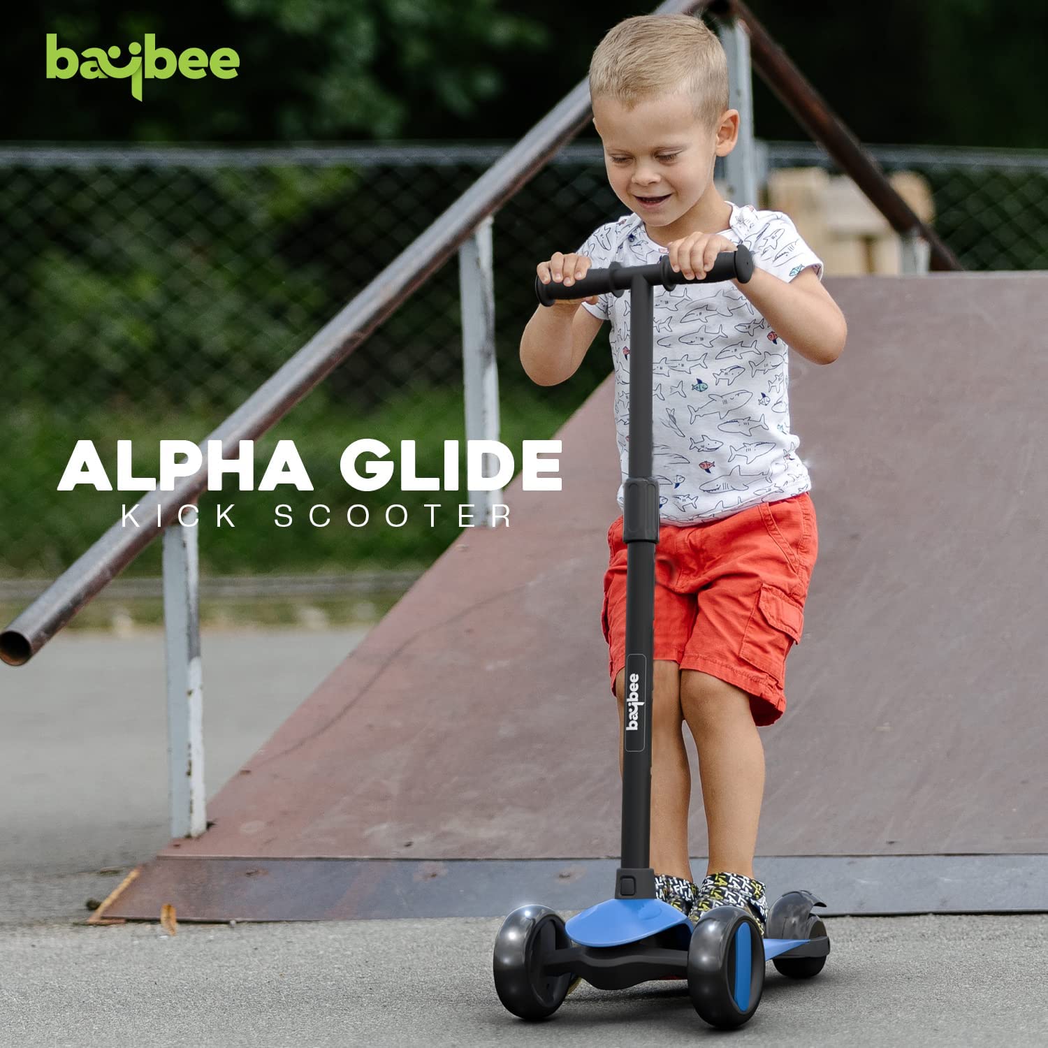 Baybee Alpha Glide Kick Scooter for Kids- Dark Blue Baybee Alpha Glide Kick Scooter for Kids- Dark Blue