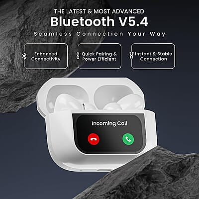 Air Pods Pro TWS Headset with Touch Display Airpods Pro TWS ANC Working / Wallpaper Change / Time Display / Charging Display ANC / ENC