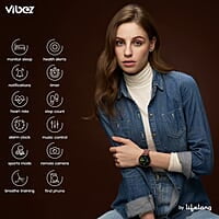 Vibez by Lifelong Smartwatch for Women with 2 Silicone Straps, Bluetooth Calling, HD Display, Multiple Watch Faces, Sports Modes, Health Tracking