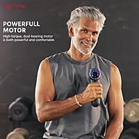 Lifelong Gun Massager for Pain Relief with 8 Massage Heads & LCD Touch Display - Battery Powered - Deep Tissue Massage with 6 Speed