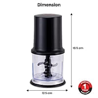 AGARO Electric Chopper, 400 Watts, Vegetable Chopper, Cutter, 100% Pure Copper Motor 500ML