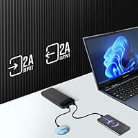 ZEBRONICS MB10000S4 Power Bank, 10000 mAh, 12W, Dual USB Output, Type C & Micro USB Input, Built in Protections, Percentage LED Display, Included USB to Type C Cable