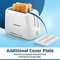 Crompton SunBrown Classic Pop-up Toaster 700W with Removable Crumb Tray 6 Browning Levels with Cancel Function