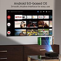 Portronics Beem 490 Smart Projector – 1080p Full HD, 6000 Lumens, Compact Design | Wi-Fi Enabled | Perfect for Home Theater, Presentations & Gaming