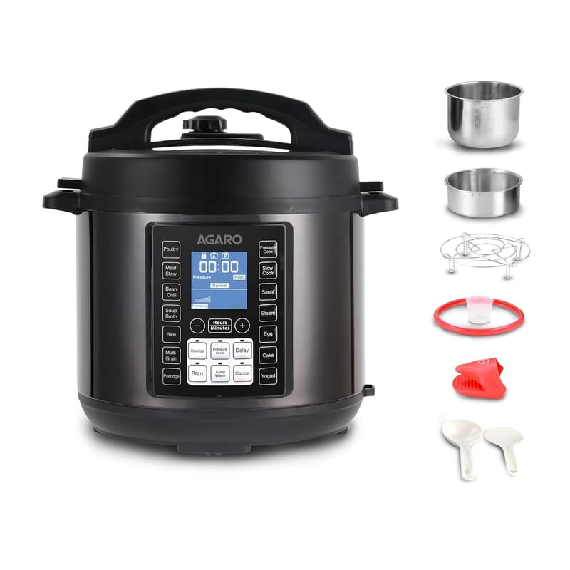 AGARO Imperial Electric Pressure Cooker, 8 Litres Inner Pot, 14 Pre-Set multi Cooking Functions