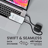 Portronics Snapcase 2 features a compact design, 60W fast charging, and multiple connectors, ensuring compatibility for various devices.