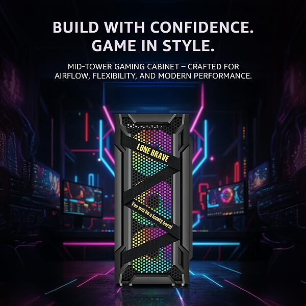 ZEBRONICS MYST Mid Tower Cabinet – White Gaming Case