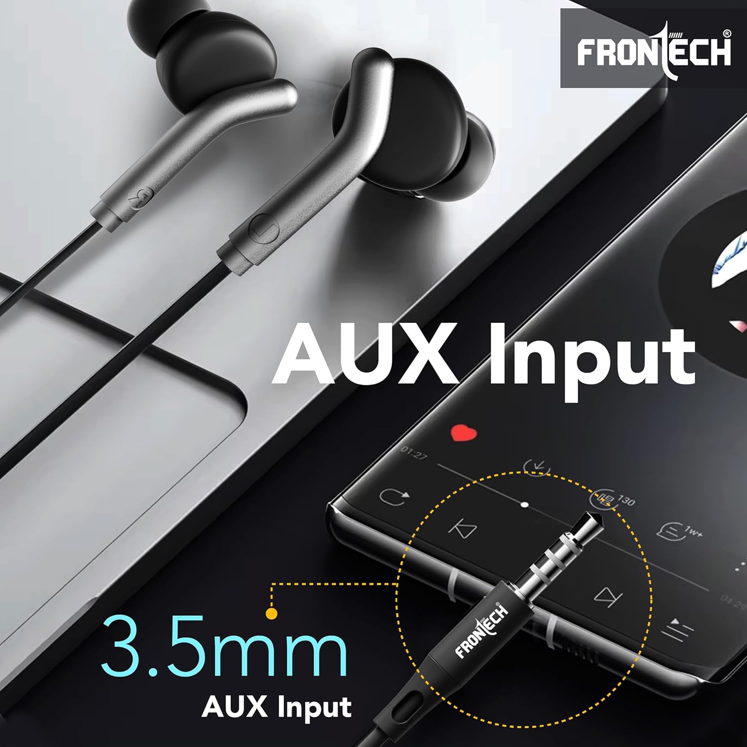 Frontech EF-0081BLK earphones offer clear sound, deep bass, and a comfortable fit—perfect for music, calls, and everyday use.