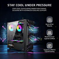 ZEBRONICS MYST Mid Tower Cabinet – White Gaming Case