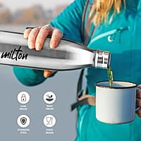MILTON Shine 800 Stainless Steel Water Bottle, 700 ml Single walled  Leak Proof