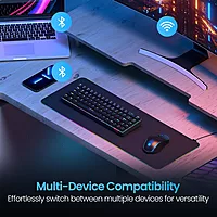 Portronics Hydra 10 Bluetooth + Wireless Keyboard – RGB Backlit | Black | 1 Year Warranty