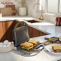 Lifelong LLSM120G Sandwich Griller, Classic Pro 750 W Sandwich Maker with 4 Slice Non-Stick Fixed Plates