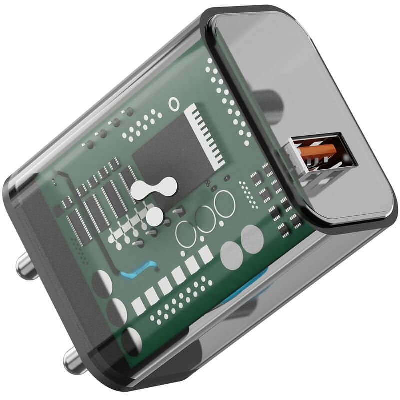 Ambrane 18W Wall charger USB Port, Quick Charge 3.0, BoostedSpeed Mobile Charger Adapter Fast Charging, Compatible with Android Mobile, Headphones, TWS, Game Console, Power Banks