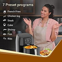 AGARO Sapphire Digital Air Fryer For Home, 4.5L, Electric Air Fryer Oven, 1400W, 7 Preset Programs, 360°