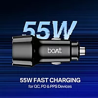 boAt 55W Fast Car Charger (Carbon Black)