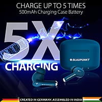 Blaupunkt Newly Launched Btw100 Xtreme Truly Wireless Bluetooth Earbuds I 99H Playtime* I Quad Mic I Crispr Enc Tech I Gaming Mode I Turbovolt Charging I Bt Version 5.3