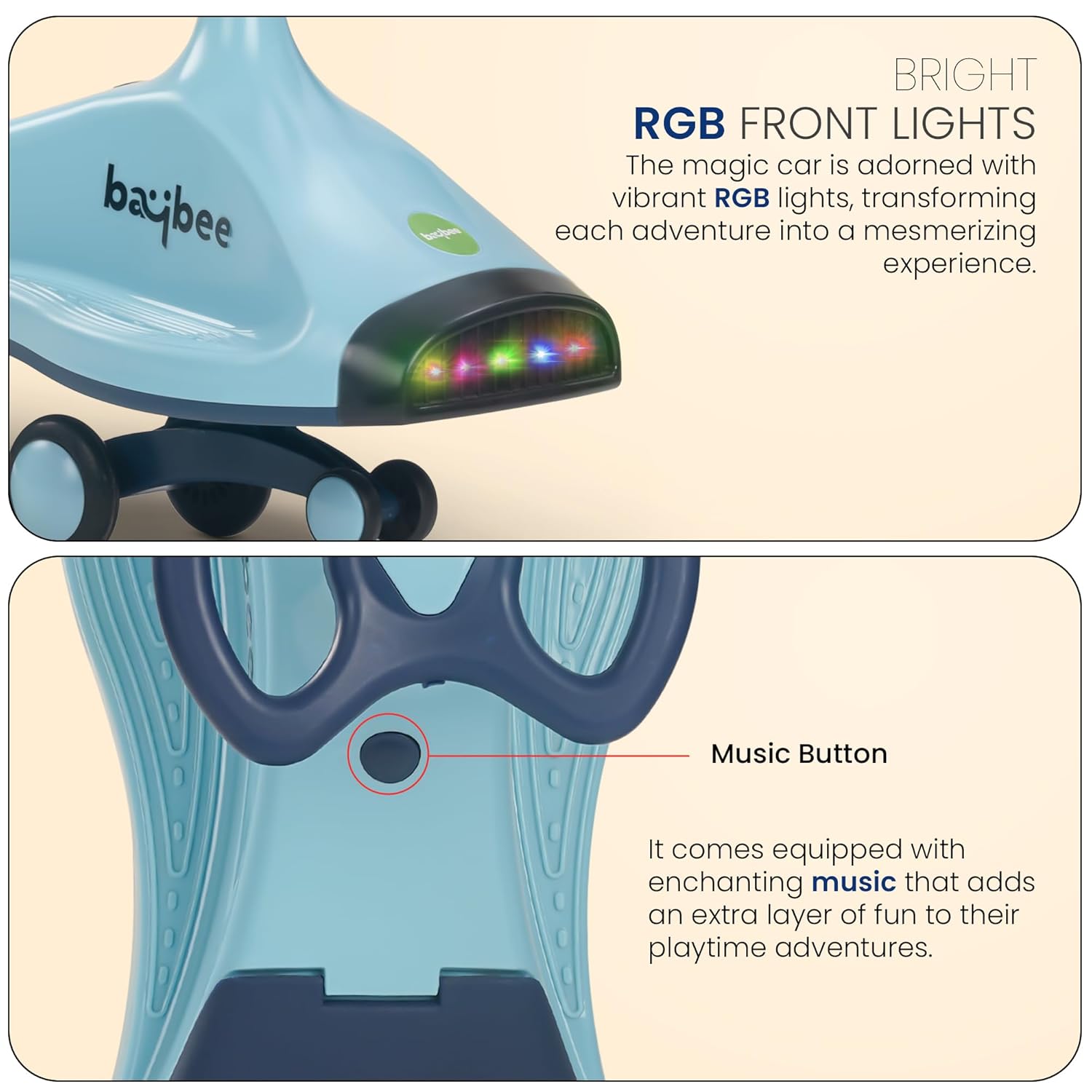 Baybee Primo Kids Magic Swing Cars for Kids-Blue