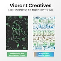 Portronics Ruffpad One Transparent Multicolor LCD Writing Pad with 8.5 inch Writing Area, India's first notepad to save and share your child's first creatives via Ruffpad app on your Smartphone