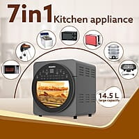 AGARO Elite Air Fryer For Home,14.5L,Rotisserie Convection Oven,1700 watts,Electric Oven,16 Preset Menus