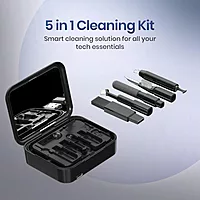 Portronics Smartpod 15W 3-in-1 Wireless Charger with Mirror & Cleaning Kit | Black
