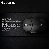 Coconut WM27 Jade Wireless Optical Mouse – Bluetooth & 2.4GHz Wireless | 1600 DPI | Ergonomic Design | Home & Office Use | Black | 1 Year Warranty