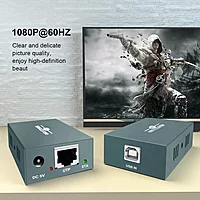uPort USB Extender with 4 USB 2.0 Ports | Transmit 50m/165ft Over Ethernet Cat5/5e/6/7 | Power Over Cable | Plug & Play| USB RJ45 LAN Extension