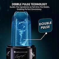 Wonderchef Nutri Blend Smart 3 Jar Automatic Mixer Grinder with Dual Pulse Function 22000 RPM 500 W