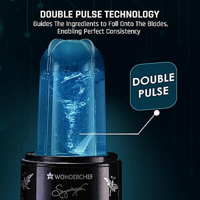 Wonderchef Nutri Blend Smart 3 Jar Automatic Mixer Grinder with Dual Pulse Function 22000 RPM 500 W