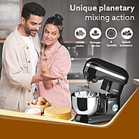 AGARO Royal Stand Mixer 1000W with 5L SS Bowl and 8 Speed Setting I Includes Whisking Cone, Mixing Beater & Dough Hook, and Splash Guard