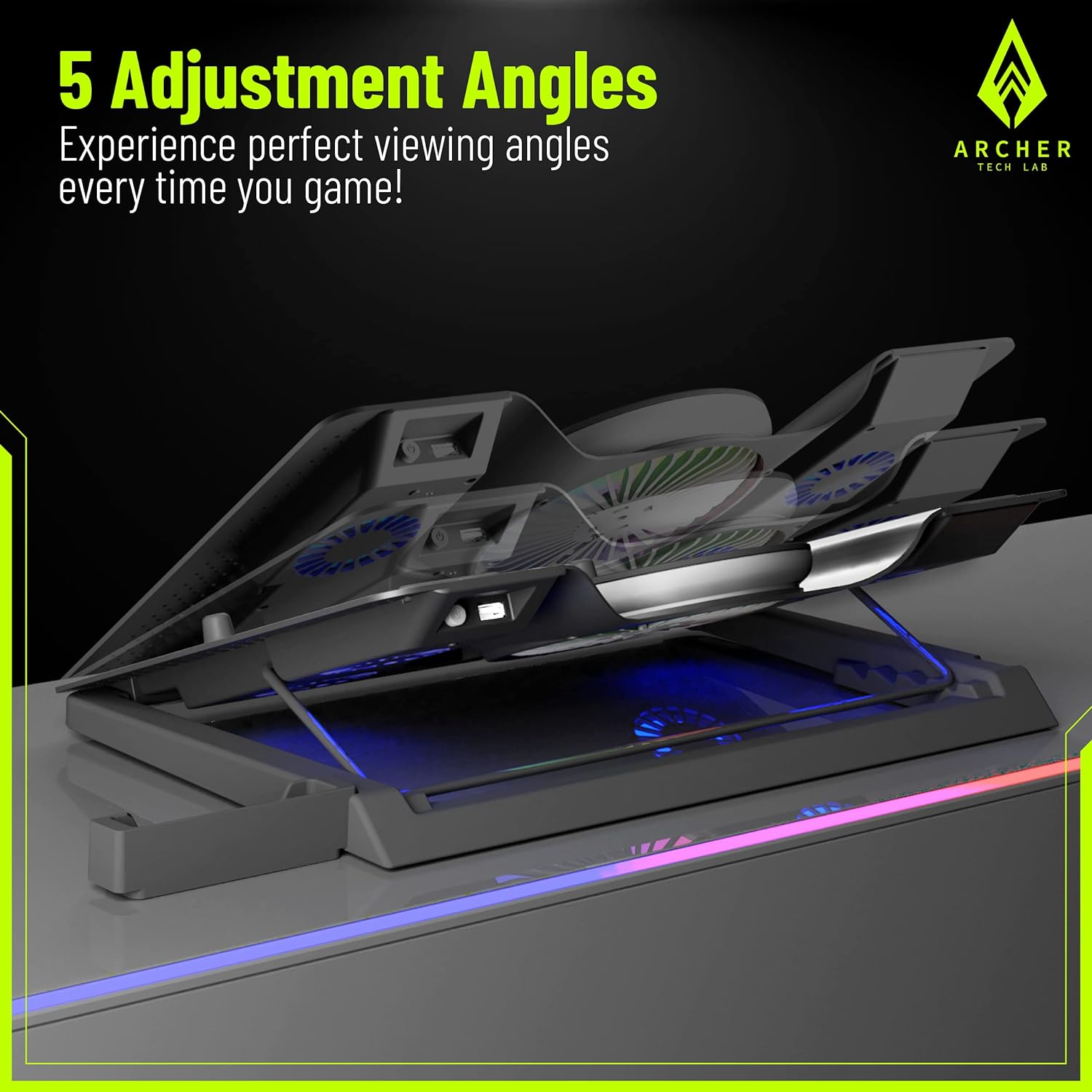 Archer Tech Lab Squall 100 RGB Gaming Laptop Cooling Pad
