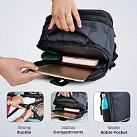 Portronics Elements U Backpack – 15.6 Inch Laptop Backpack | Grey | 1 Year Warranty