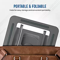 Portronics My Buddy K11 Pro Laptop Stand – Metal Build | Extendable & Rotatable | Silver