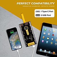 Packaged in a sleek compact design, the 10,000 mAh Lapcare Blaze LPB‑015 delivers 22.5 W fast charging, dual USB output, dual input (Type‑C & Micro‑USB), LED status & safety protections.