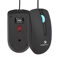 Zebronics Juggle Wired Mouse – 1200 DPI, USB, ergonomic design, smooth tracking, ideal for gaming and office use, durable build, plug and play, compatible with Windows and Mac, sleek look.