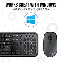 Coconut WKM14 Classic Wireless Keyboard & Mouse Combo (Windows Compatible, 2.4GHz Wireless, 6–10M Range, PC & Laptop, 1 Year Warranty)