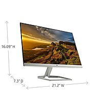 HP 24-Inch FHD LED Monitor delivers vibrant 1920x1080 visuals, sleek design, and versatile HDMI/VGA connectivity for work and entertainment.