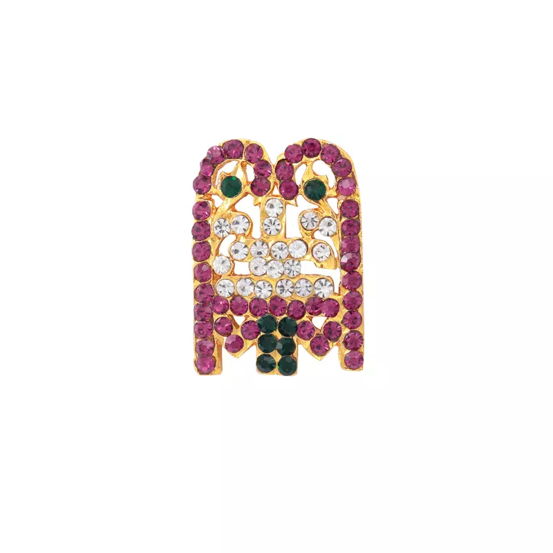 God Ornament Gold Plated Stone Work Amman Thali