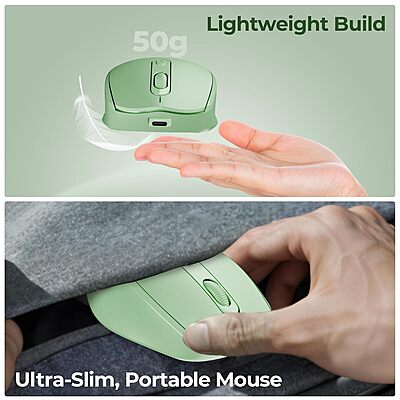 WIRELESS MOUSE FOXIN FLOW BT+2.4GHZ DPI (GREEN)
