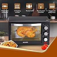 AGARO Marvel Oven Toaster Grill With Motorized Rotisserie&5 Heating Modes (Black,25 Litres),1600 Watts,25 Liter