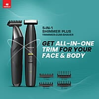 Havells ST8000 Shimmer plus, 5 in 1 rechargeable Dual-Blade Shaver cum Trimmer with 4 Trimming Combs