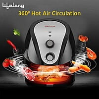 Lifelong Fryo Air Fryer 1400W with 4.5L Large Cooking Pan Capacity, Timer Selection and Fully Adjustable Temperature Control