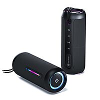Portronics Breeze 5 25W Portable Bluetooth Speaker, 6H Playtime, Built-in Mic, RGB LEDs, TWS Mode, BT 5.3, USB, SD, AUX, FM Radio, IPX5 Water Resistant, Type C Charging (Black)