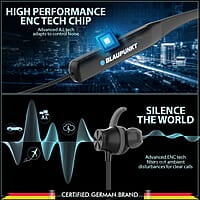 Blaupunkt Newly Launched Be120 Touch Wireless in Ear Neckband with Multi-Touch Control I Auto Magnetic Off I Gaming Ready I 40H Playtime I Turbovolt Charging I Built-in Handsfree Calling