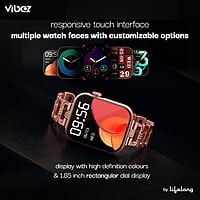 Vibez by Lifelong Premium Luxury Smartwatch for Women- Valentines Day Series -1.85" HD Display